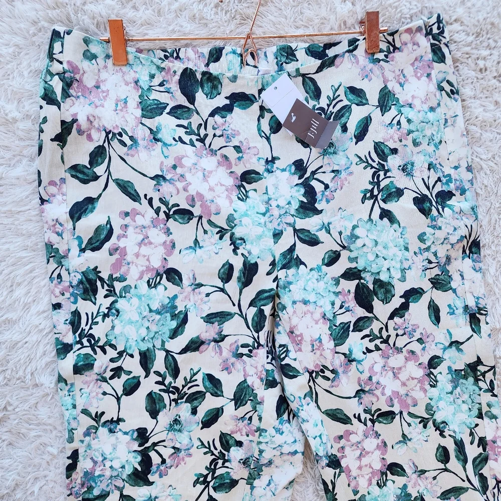 J. Jill NWT Floral Linen Stretch‎ Plus Size Pants